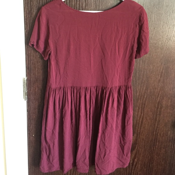 Burgundy Drop-Waist Dress - Picture 2 of 3
