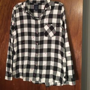 Black and white checkered Flannel