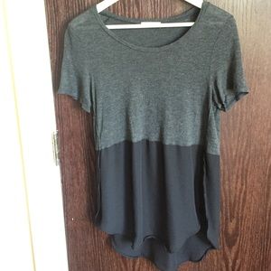 Drop-Waist Two Tone Top