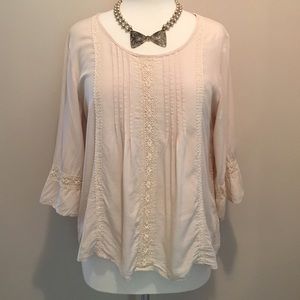 Cream peasant top