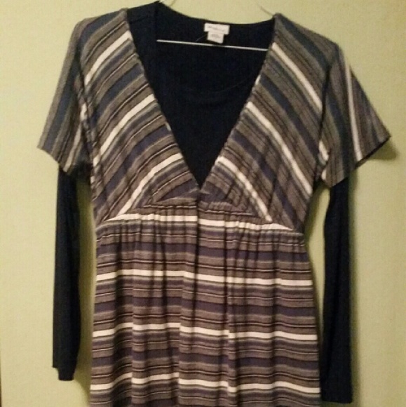 Mimi Maternity Sweater Layered Dress L