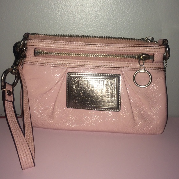 Authentic Rose Pink Coach Poppy Wristlet