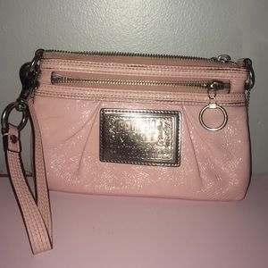 Authentic Rose Pink Coach Poppy Wristlet