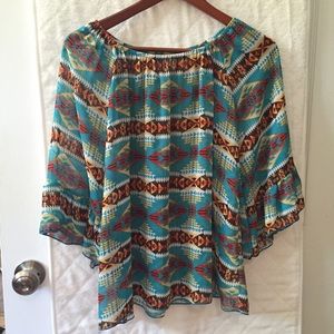 Shear colorful blouse