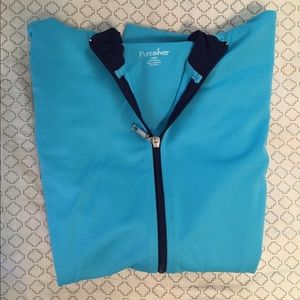 Puresilver aqua blue and navy hooded jacket