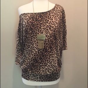 Leopard print banded bottom top