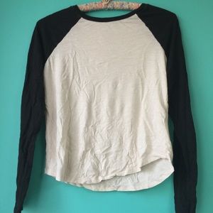 Black and cream baseball tee