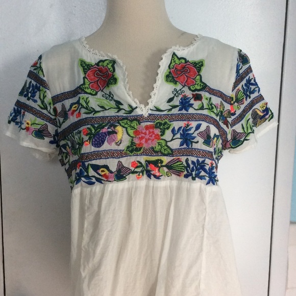 Anthropologie Tops - Vanessa Virginia Moineau Bouquet Peasant Blouse