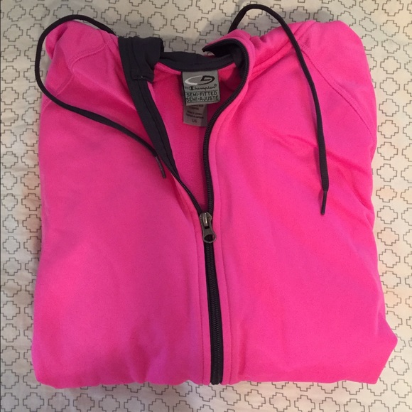Champion hot pink and charcoal hooded jacket