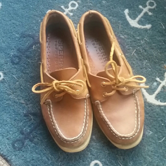 SOLD. Sperry sz 7 leather top siders - Picture 1 of 4