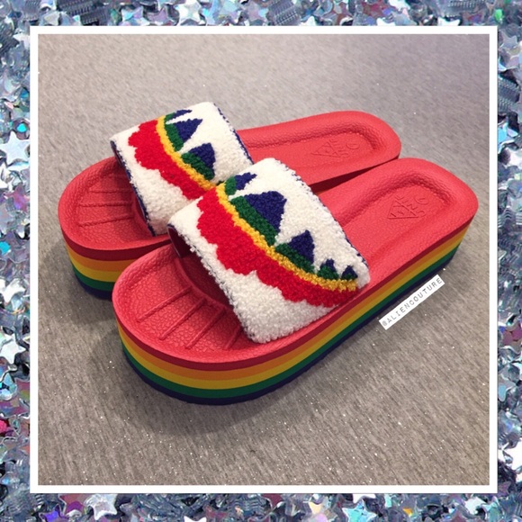 UNIF Shoes - ❤️🔶💛💚💙UNIF Rainbow Crush Slides❤️🔶💛💚💙