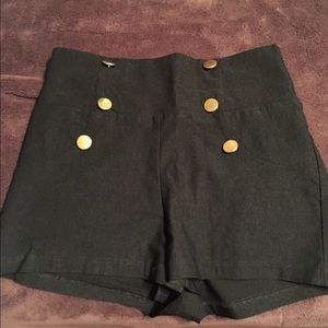High waisted black shorts