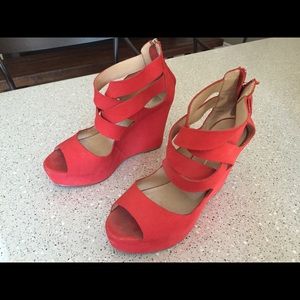 DV by Dolce Vita red suede wedges