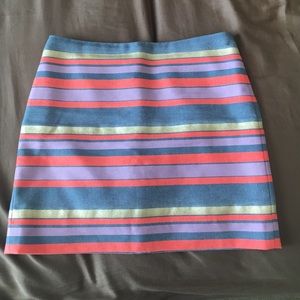 J Crew Metallic Multi- Striped Skirt