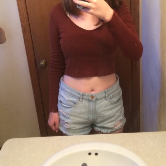 Topshop long sleeve crop top