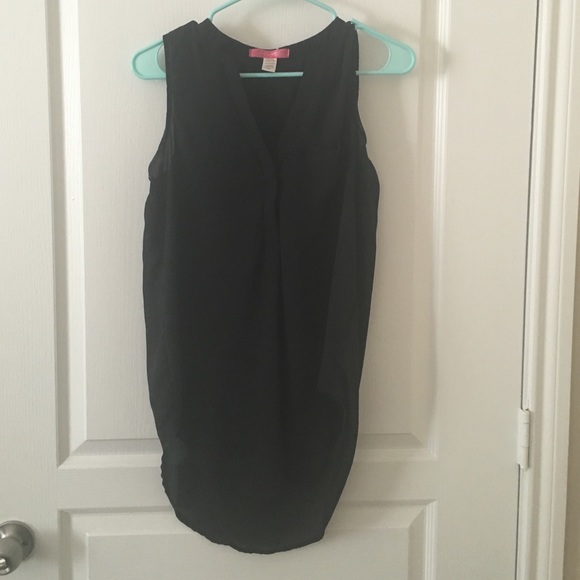 Black tunic length tank top
