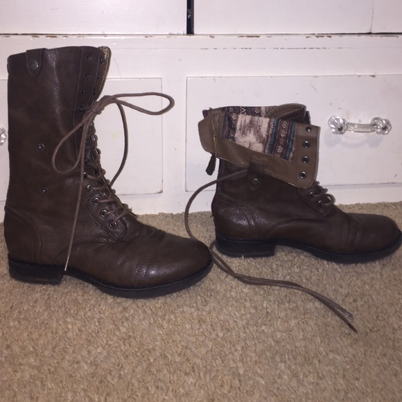 Brown combat boots - Picture 1 of 4