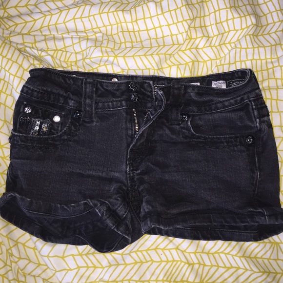 Black Miss Me Shorts