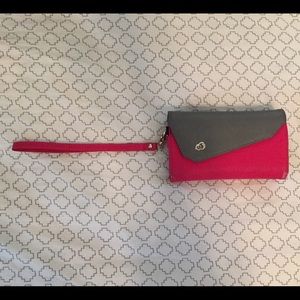 Pink and gray women's wallet