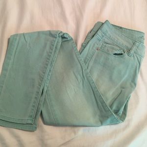 American Eagle light teal jeans