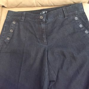 LOFT Dark Denim Modern Trouser