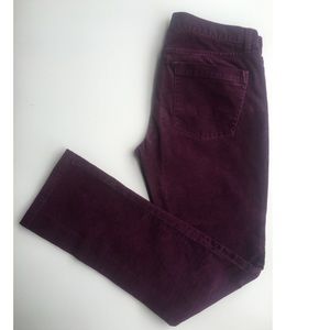 J Crew Matchstick Plum Corduroys