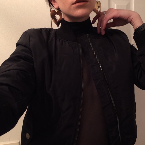 BRAND NEW Black Bomber jacket, Shop Demure, Satin