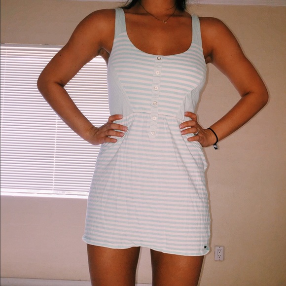 Baby blue & white striped dress from Roxy