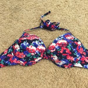 Flower pattern swimsuit top
