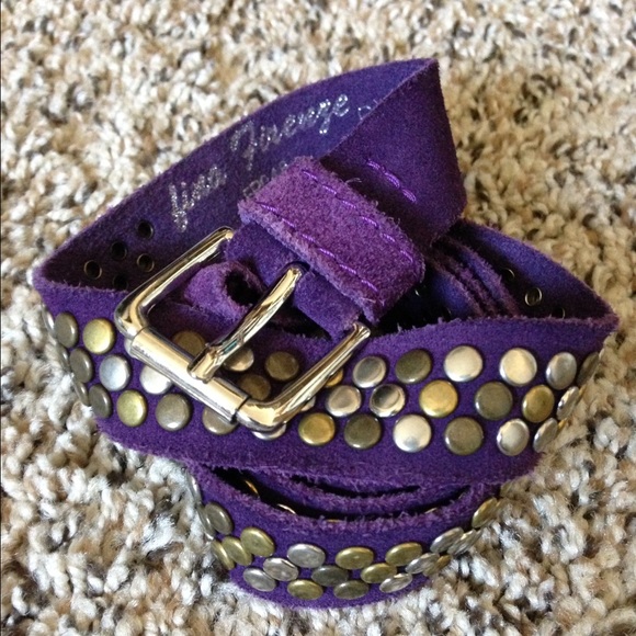 Studded genuine leather belt