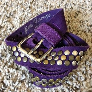 Studded genuine leather belt