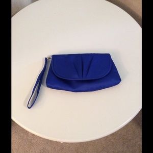 Cobalt blue satin clutch