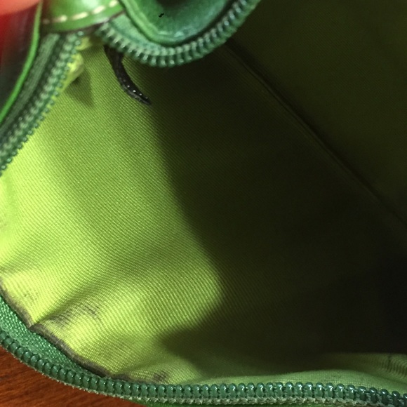 Green leather coach wristlet - Picture 3 of 4