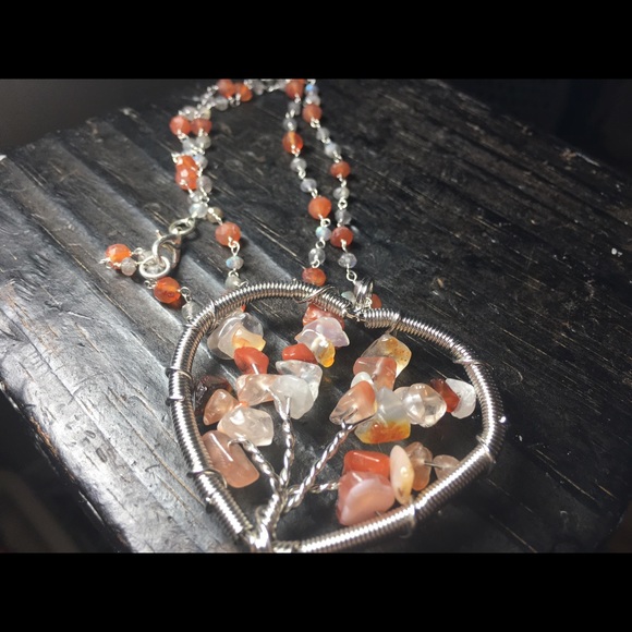 Tree of Life Carnelian 16 " Necklace Free Adjust - Picture 1 of 1