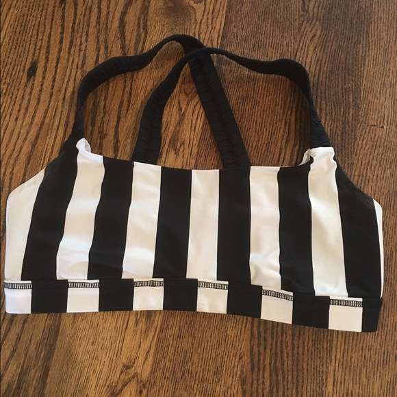 Black/strip and floral Lululemon bra