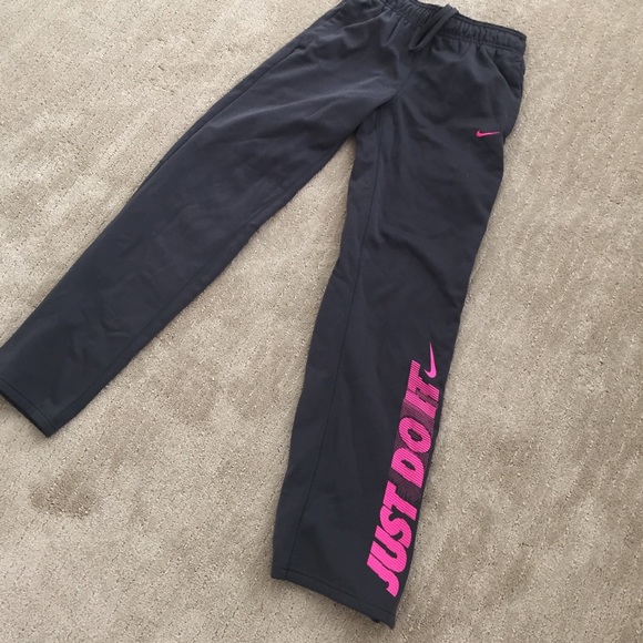 Dark gray with pink Nike Sweats