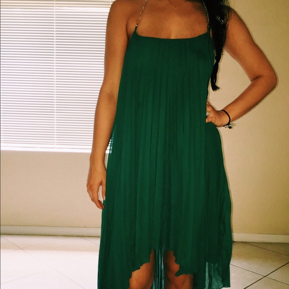 NEVER WORN green dress with gold chain detailing
