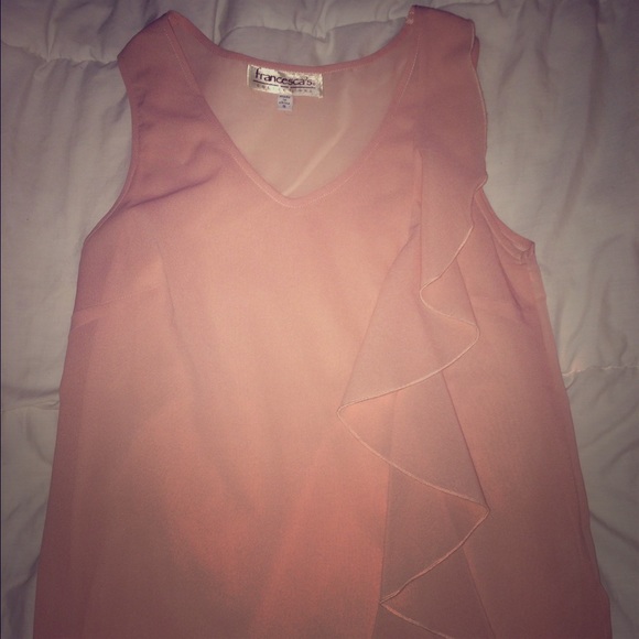 pink ruffled tank top