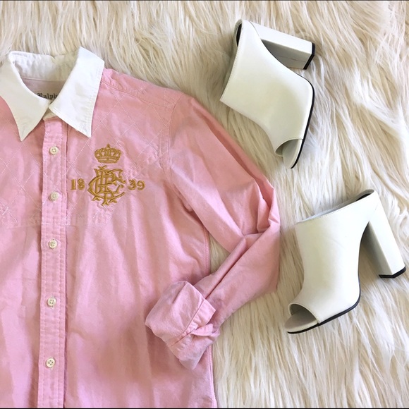 Ralph Lauren Tops - ✨SALE✨Rugby Ralph Lauren Pink Button Down