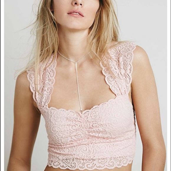 Free People lace scallop edge crop top/bralette