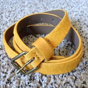 Genuine leather yellow belt