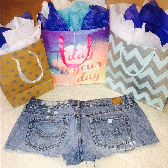 American Eagle Distressed-Patchwork Denim Shorts - Picture 2 of 2