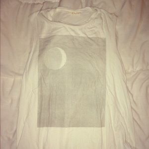 white and gray printed tank