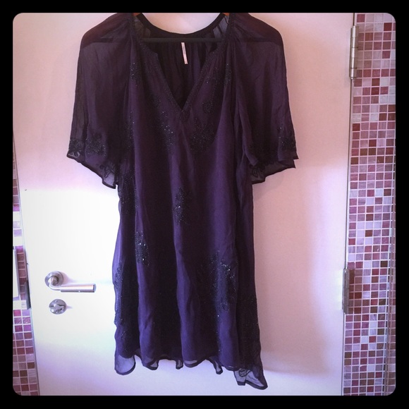 Free People purple beaded summer dress - Picture 1 of 3