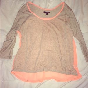 American eagle coral and nude shirt