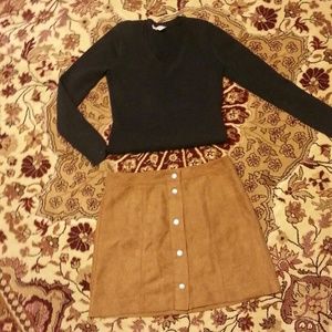 Black ribbed v-neck sweater