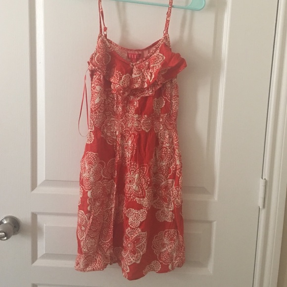 Orange floral dress