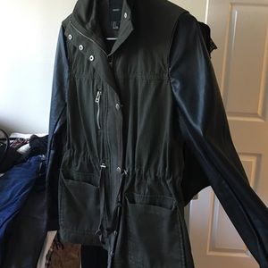 Leather sleeve jacket!