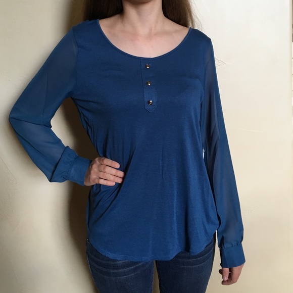 Casual dusty blue long sleeve - Picture 1 of 2