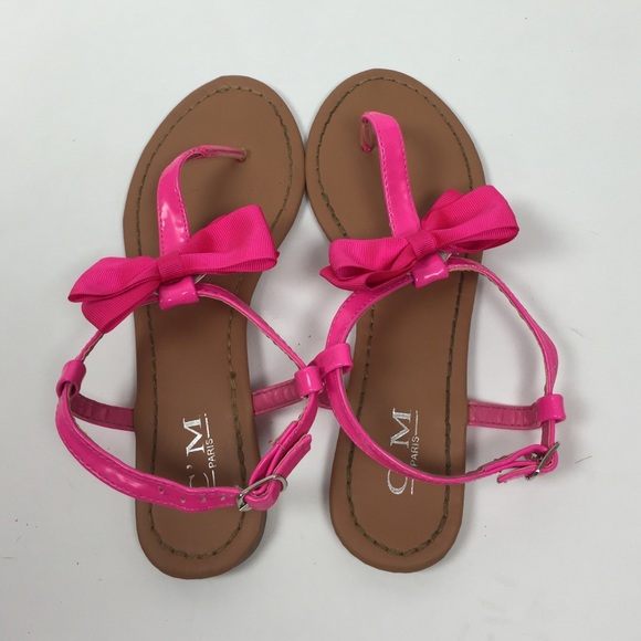 Hott pink bow sandals💞